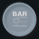 Minimalistisch Elegant Formal Blue Bar Mitzvah Pappteller<br><div class="desc">Diese minimalistisch-eleganten Bar mitzvah Papier Teller sind perfekt für eine einfache religiöse Feier. Die Gestaltung eines schönen Schriftartes in einem blauen,  weißen Hintergrund zu ergänzen Ihre Veranstaltung.</div>