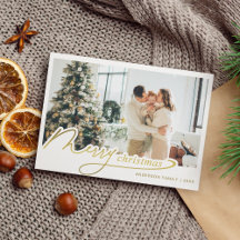 Minimalistisch Elegant Gold Frohe Weihnachten Foto