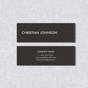 Minimalistisch Elegant Ivory Schwarz-weiß Consulta Mini Visitenkarte