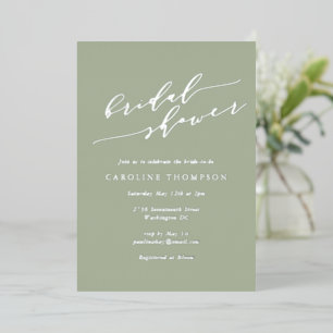 Minimalistisch Elegant Jade Grün Brautparty Silber Folieneinladung