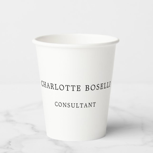 Minimalistisch Elegant Klassisches Beruflich Pappbecher (Vorderseite)