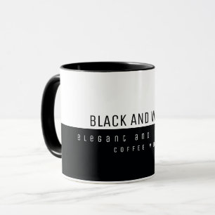 minimalistisch elegant, modern in Schwarz und Weiß Tasse