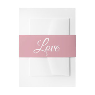 Minimalistisch Elegant Modern Liebe Rosa Hochzeit Einladungsbanderole