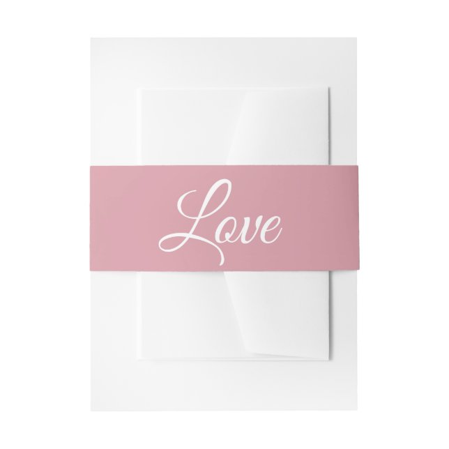 Minimalistisch Elegant Modern Liebe Rosa Hochzeit Einladungsbanderole (Vorderseite Beispiel)