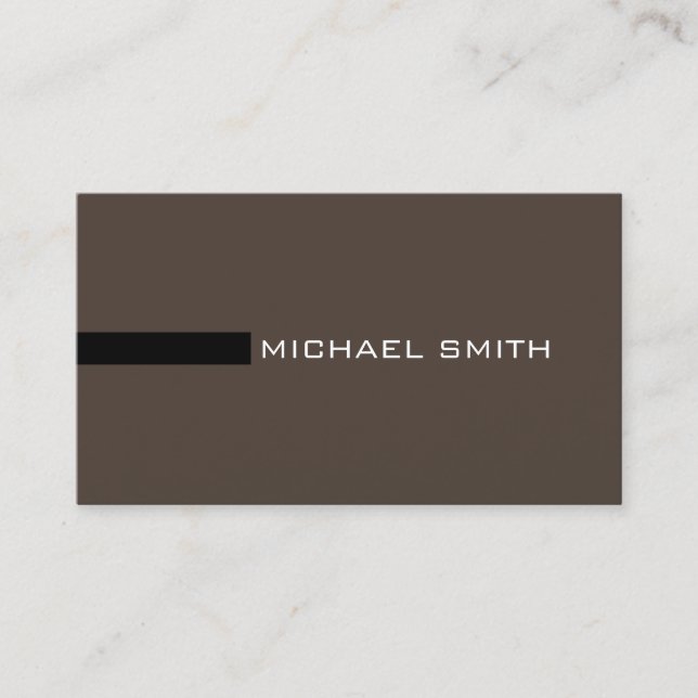 Minimalistisch Elegant Moderne Taupe und Black Visitenkarte (Vorderseite)