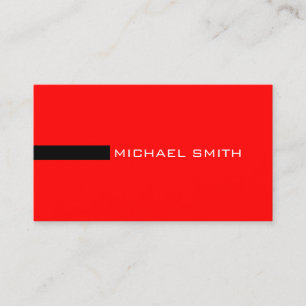 Minimalistisch Elegant Modernes Rot und Schwarz Visitenkarte