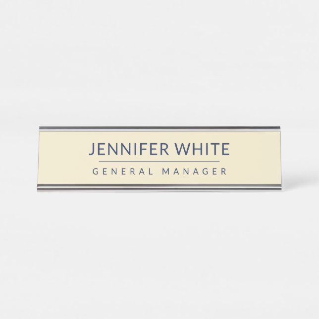 Minimalistisch Elegant Modernes Schlicht Schreibtischnamensplakette (Vorderseite )