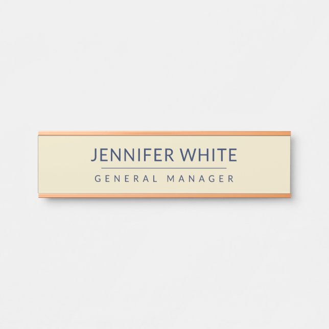Minimalistisch Elegant Modernes Schlicht Türschild (Vorderseite )