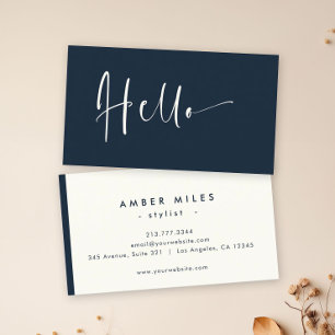 Minimalistisch Elegant Moody Blue Chic Stilvoll Ha Visitenkarte