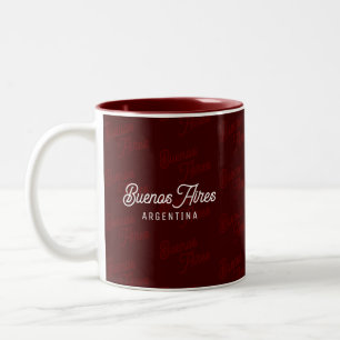Minimalistisch, Elegant, Muster Buenos Aires, Arge Zweifarbige Tasse