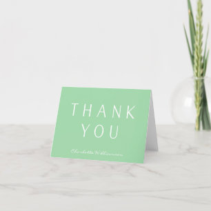 Minimalistisch Elegant Pistachio Green Personalisi Dankeskarte