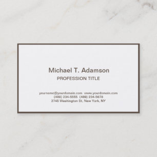 Minimalistisch Elegant Schlicht Simple White Moder Visitenkarte