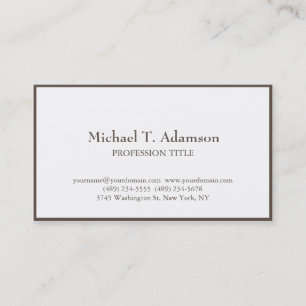 Minimalistisch Elegant Schlicht Simple White Visitenkarte
