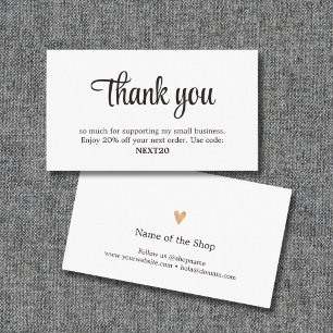 Minimalistisch Elegant Schwarz Weiß Shop Gutschein Hinweiskarte