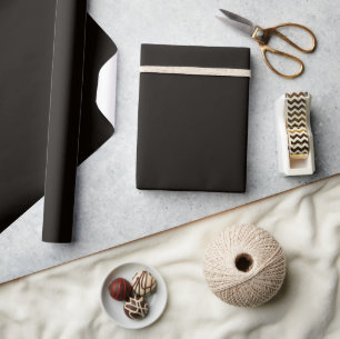 Minimalistisch Elegant Solid Leather Black Schlich Geschenkpapier