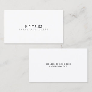 minimalistisch elegant und klar weiß visitenkarte