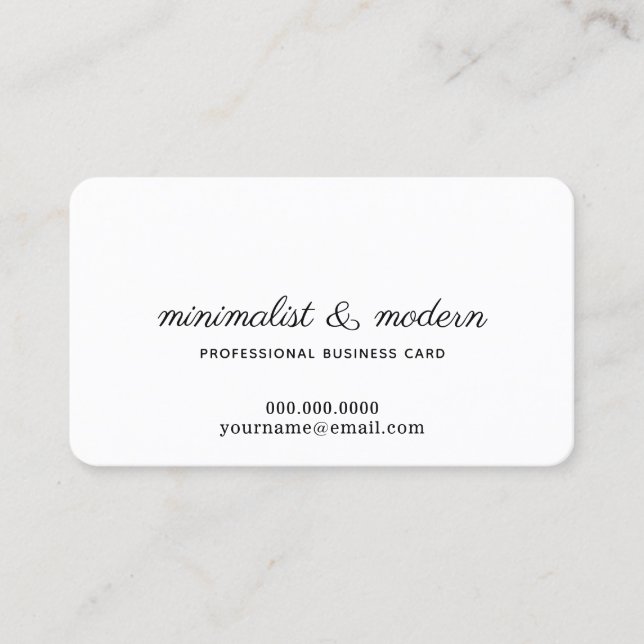 minimalistisch, elegant und modern weiß beruflich visitenkarte (Vorderseite)