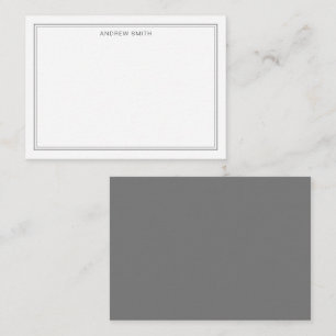 Minimalistisch Elegant Zwei Grenzen Beruflich Grau Mitteilungskarte