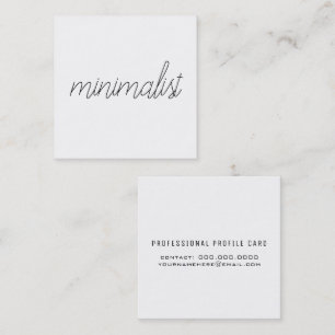 minimalistisch-elegante dünne Schrift auf Weiß Quadratische Visitenkarte