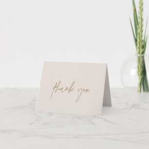 Minimalistisch Elegante Einfache Taupe Dankeskarte
