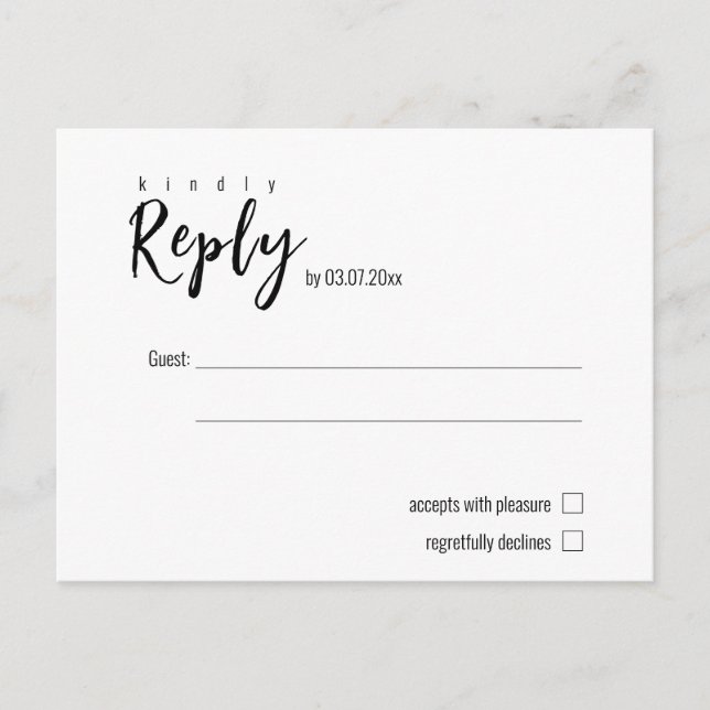 💍 Minimalistisch Elegante einfache UAWG Postkarte (Vorderseite)