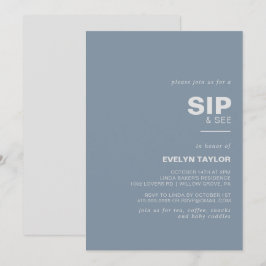 Minimalistisch Elegante formale blaue Sippe und si Einladung