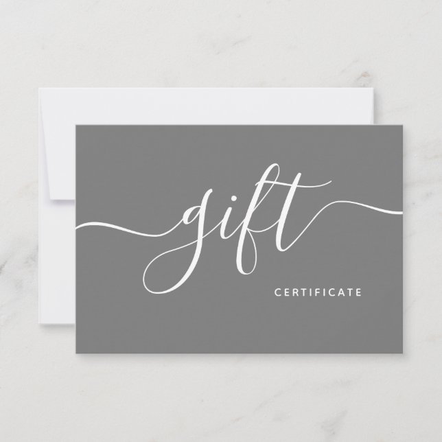Minimalistisch Elegante Gray Beauty Salon Geschenk (Vorderseite)