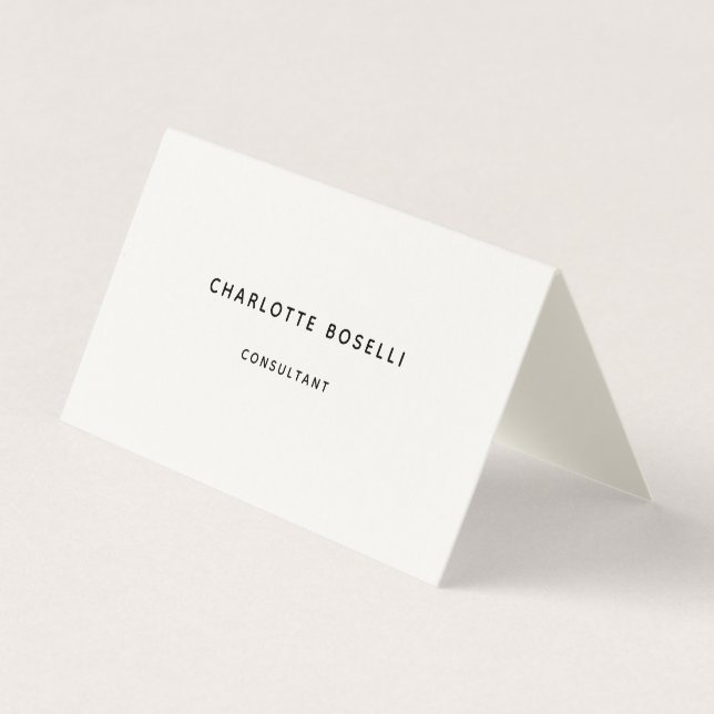 Minimalistisch Elegante klassische Berufliche Crem Visitenkarten (Vorderseite)