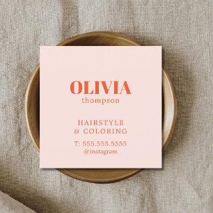 Minimalistisch Elegante Pastell-Frisur Friseurin Quadratische Visitenkarte