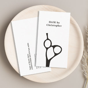 Minimalistisch Elegante Schwarz-weiße Haarstylisti Visitenkarte