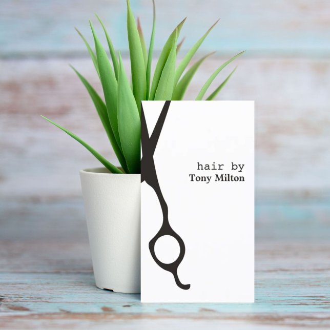 Minimalistisch Elegante Schwarz-weiße Haarstylisti Visitenkarte (Von Creator hochgeladen)