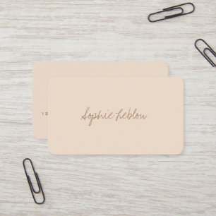 Minimalistisch eleganter Beige Consultant Visitenkarte