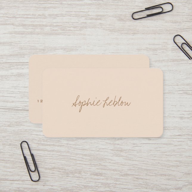 Minimalistisch eleganter Beige Consultant Visitenkarte (Vorderseite/Rückseite Beispiel)