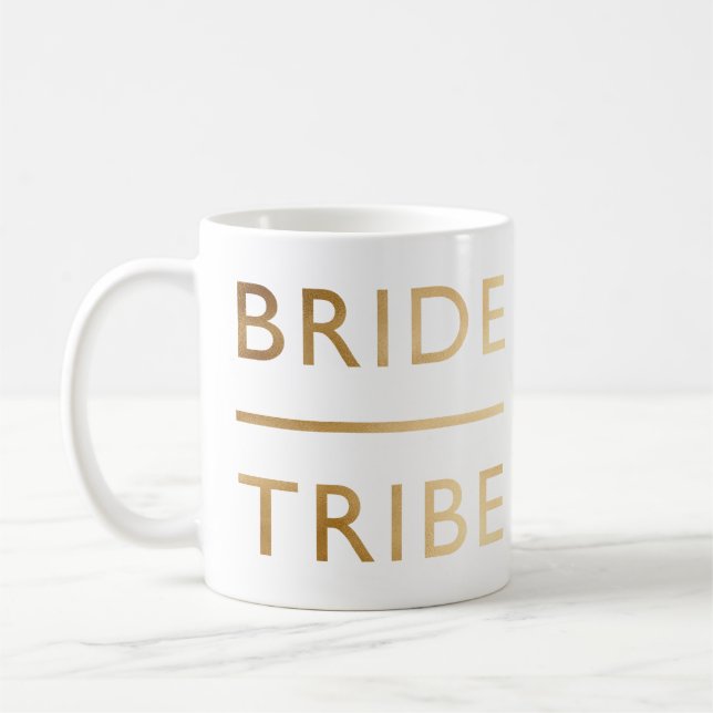 Minimalistisch eleganter Brautstamm Imitate Goldte Kaffeetasse (Links)