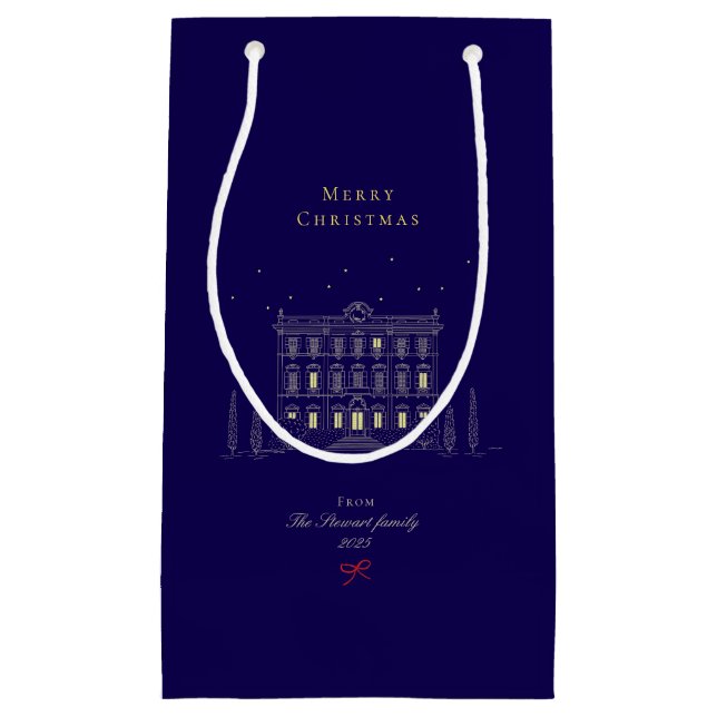 Minimalistisch Eleganter Chic Weihnachten Kleine Geschenktüte (Vorderseite)