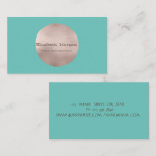 Minimalistisch Eleganter Roségoldener Kreis Mintgr Visitenkarte