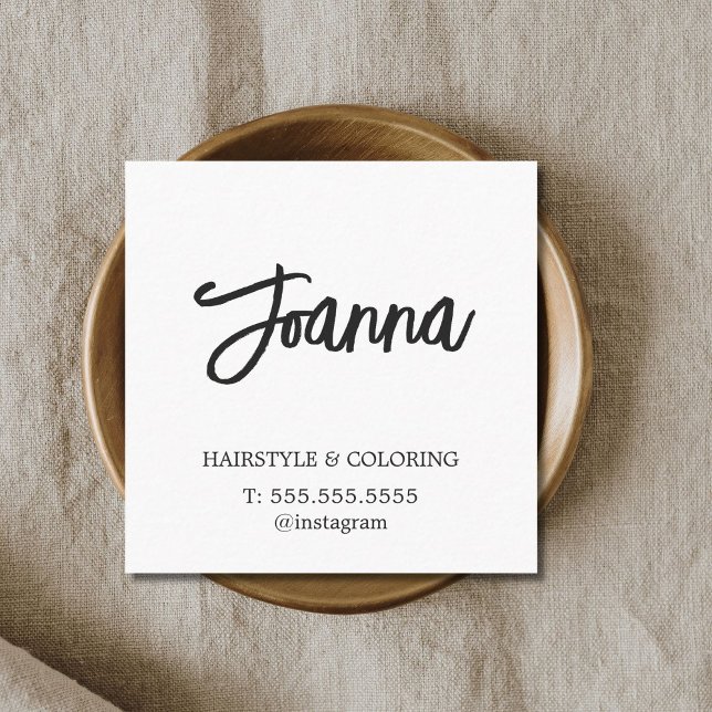 Minimalistisch Eleganter Schlichter Friseur Quadratische Visitenkarte (Von Creator hochgeladen)