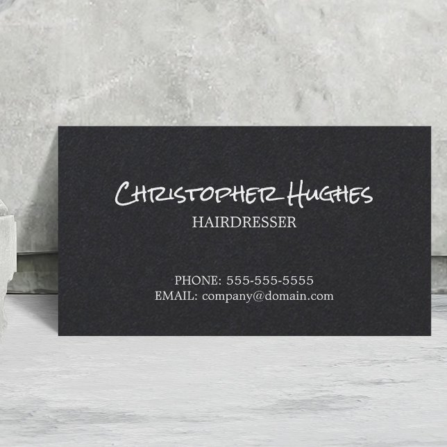 Minimalistisch Eleganter Schwarz-weißer Friseur Visitenkarte (Von Creator hochgeladen)