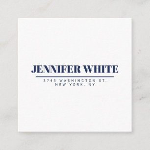 Minimalistisch Elegantes Blau und Weiß Schlicht Re Begleitkarte