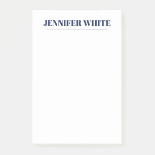 Minimalistisch Elegantes Blau und Weiß Schlicht Re Post-it Klebezettel