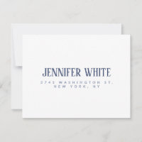 Minimalistisch Elegantes Blau und Weiß Schlicht Re