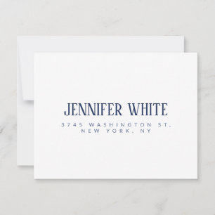 Minimalistisch Elegantes Blau und Weiß Schlicht Re RSVP Karte