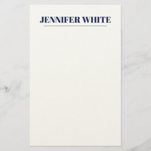Minimalistisch Elegantes Blau & Weiß Einfaches Ret Briefpapier