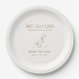 Minimalistisch Elegantes Boho-Albernes-Gans-Baby-T Pappteller
