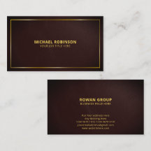 Minimalistisch Elegantes Dunkelbraunes Leder Gold