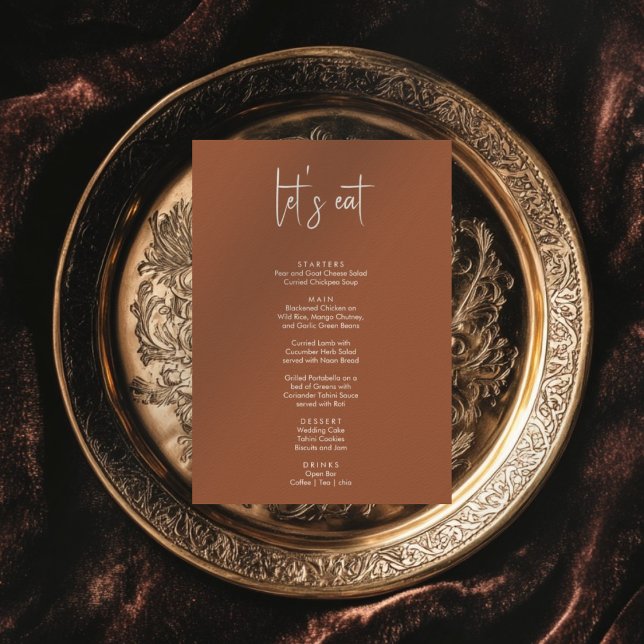 Minimalistisch elegantes, einfaches, modernes Hoch Menükarte (Von Creator hochgeladen)