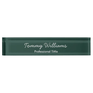 Minimalistisch Emerald Green Beruflich Simple Namensplakette