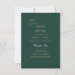 Minimalistisch Emerald Green in der Nacht vor der  Dankeskarte