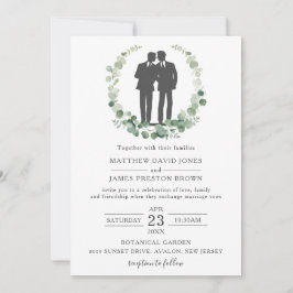 Minimalistisch Eukalyptus Greenery Gay Wedding Mr. Einladung