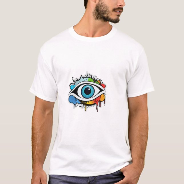 Minimalistisch Evil Eye Graffiti T - Shirt Design (Vorderseite)